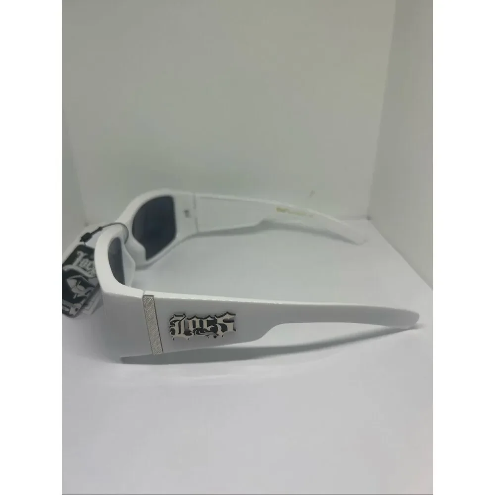 Locs White Frame Black Smoke Lens Sunglasses UV400 Hardcore Shades